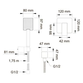 Душевой комплект Swedbe Platta 5534 хром